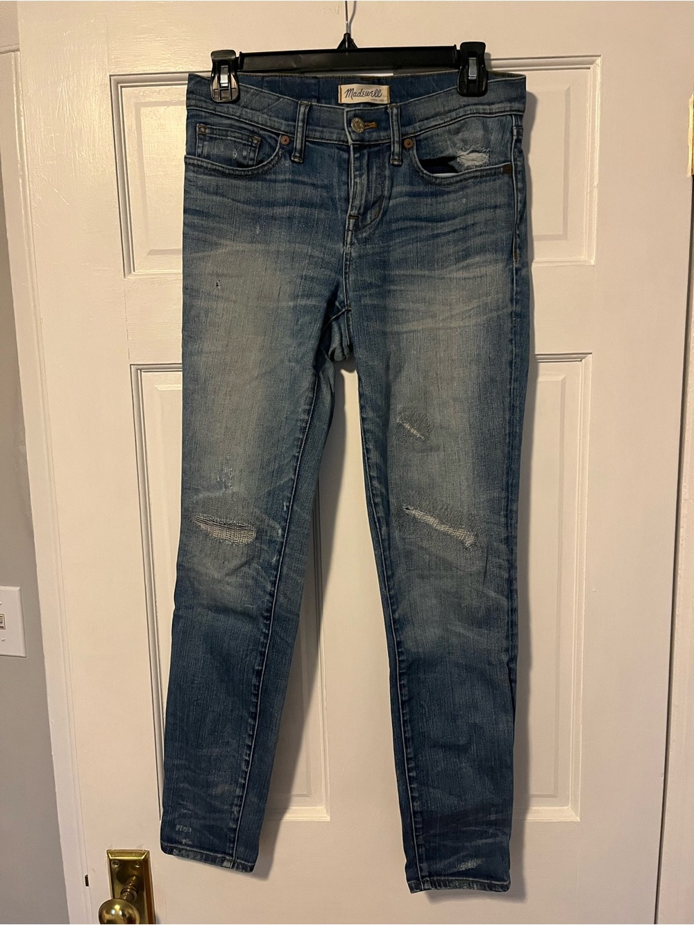 Madewell the Skinny Skinny Medium Wash Distressed Jeans - 26